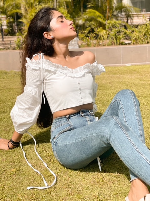 PEARL White detailing blouse