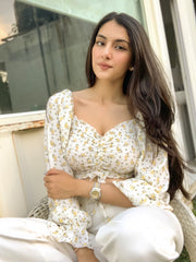 DayLily white floral top