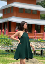 DAZZLE- A Line Dress (Green)