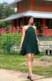 DAZZLE- A Line Dress (Green)