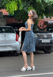 INDIE-Satin Dress (Cobalt)