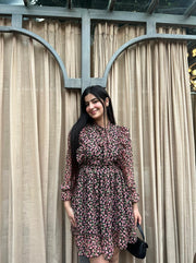 AVERIL-Dress (Black floral)