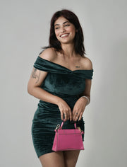 Xavie-Off shoulder dress (Emerald)