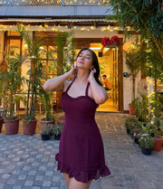 Nixie Mini Dress (Wine)