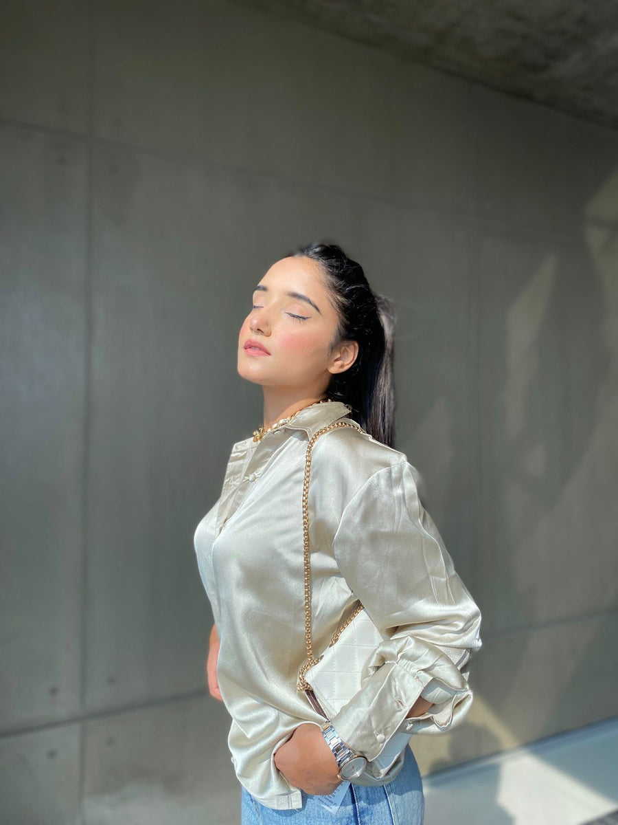 Satin Shirt (Champagne)