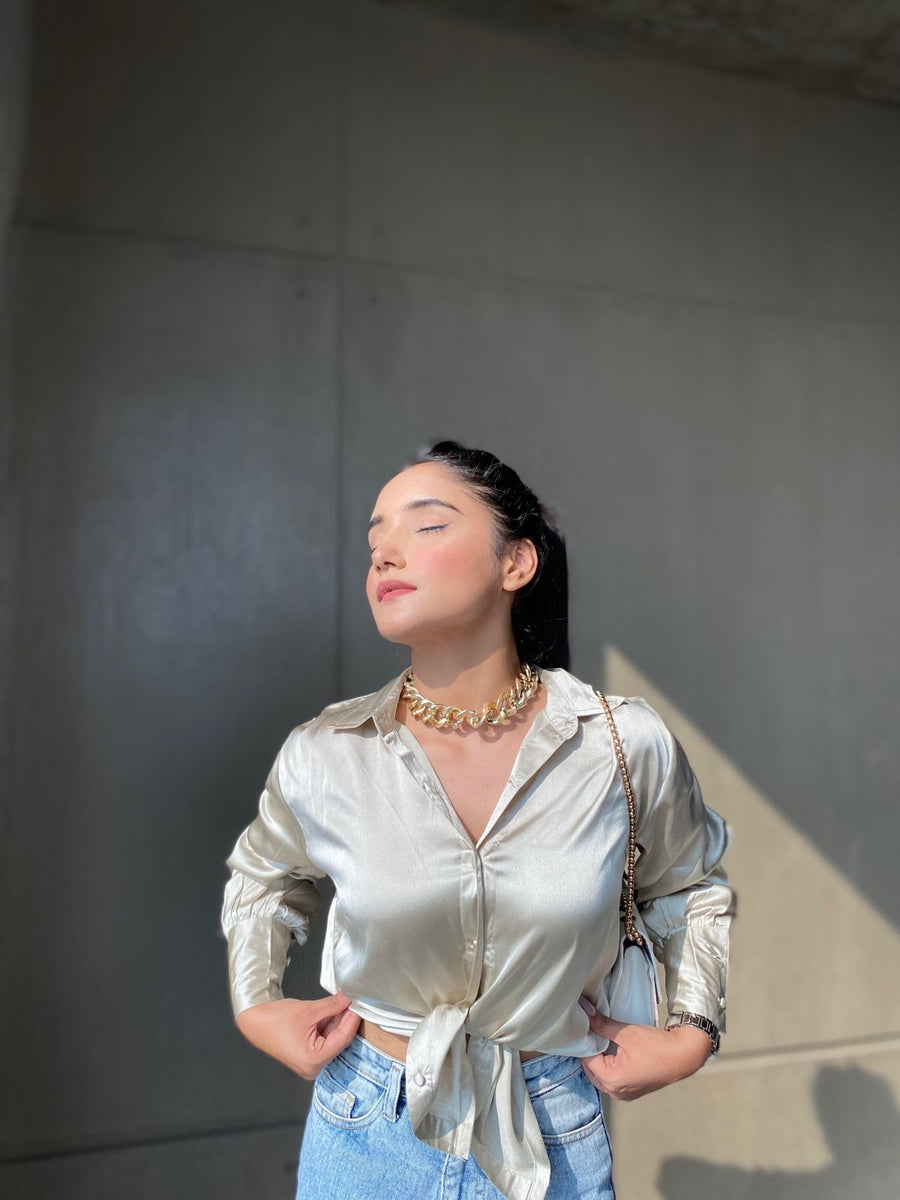Satin Shirt (Champagne)