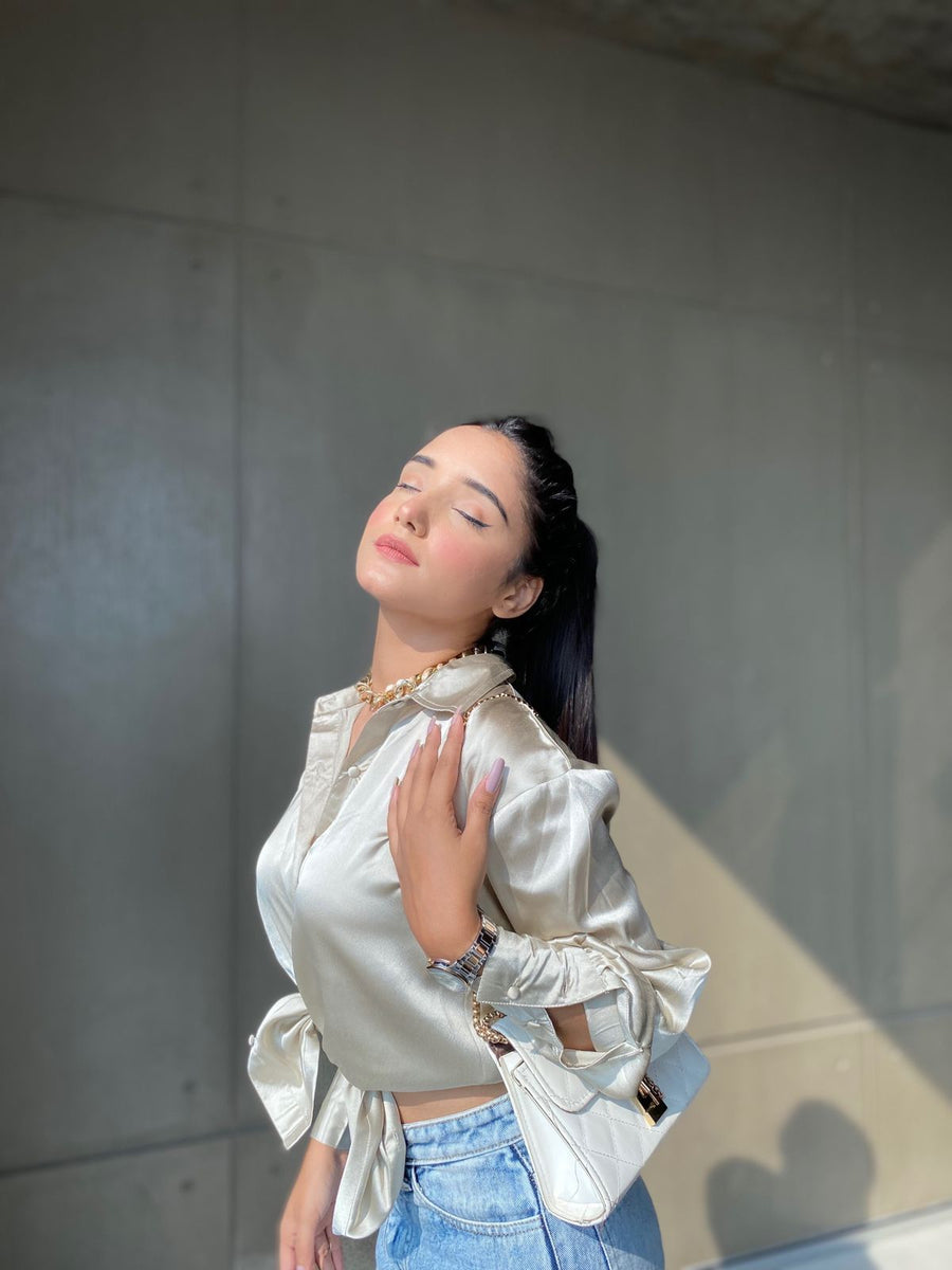 Satin Shirt (Champagne)