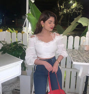 PEARL White detailing blouse