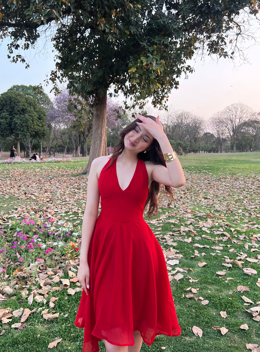 Etsy- Halter Neck Dress (RED) mynomad Etsy- Halter Neck Dress (RED) mynomad