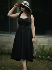 Noir- Black Midi Dress
