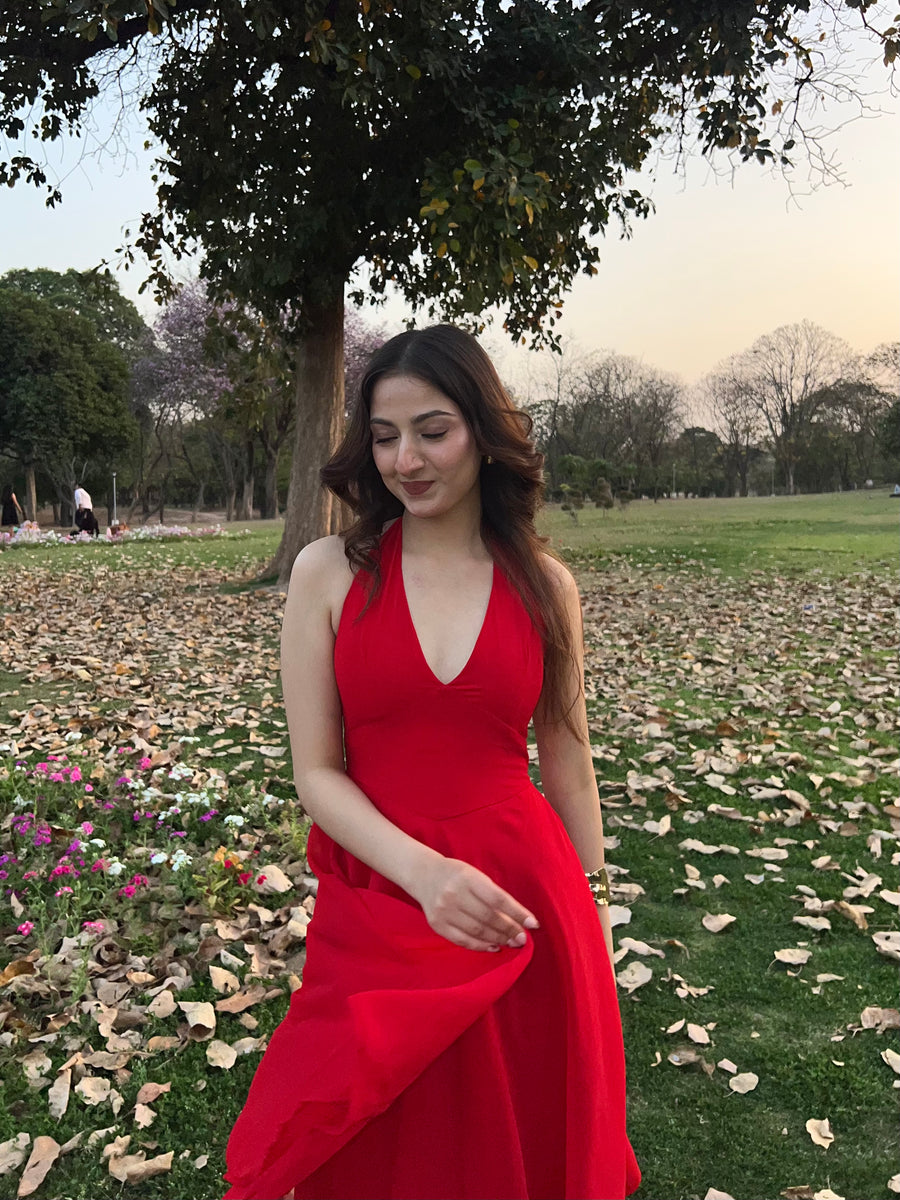 Etsy- Halter Neck Dress (RED) mynomad Etsy- Halter Neck Dress (RED) mynomad