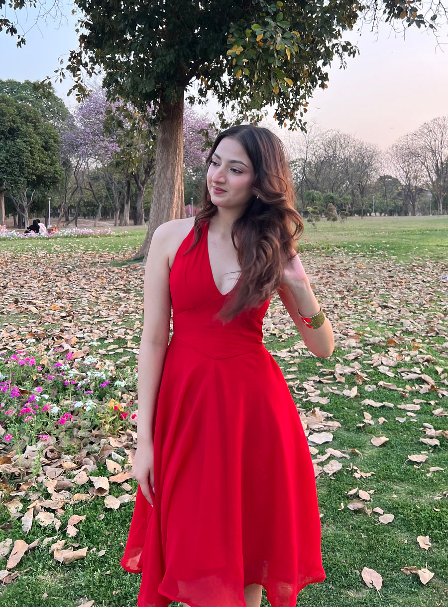 Etsy- Halter Neck Dress (RED) mynomad Etsy- Halter Neck Dress (RED) mynomad