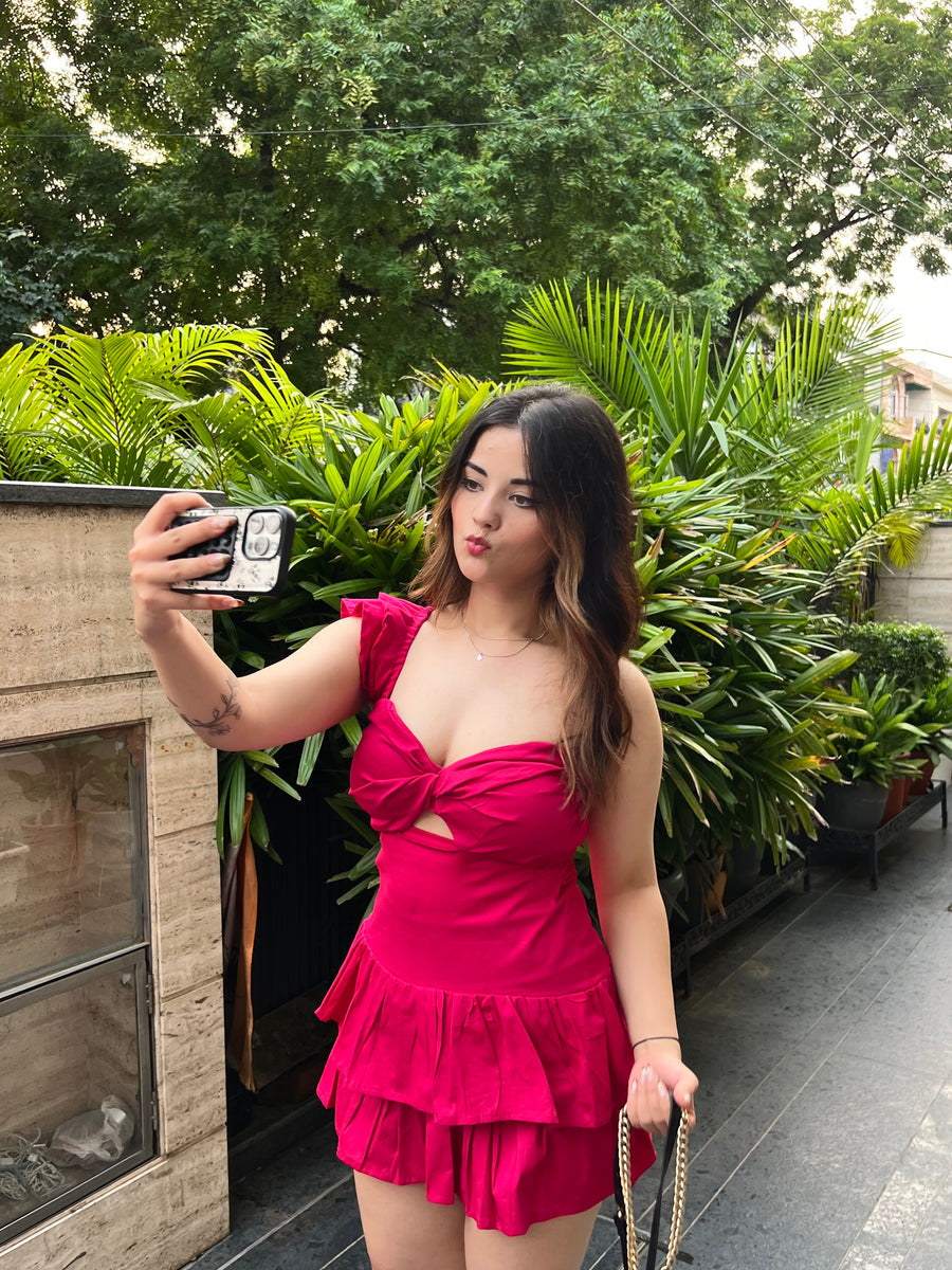 BERRY RUFFLE - Dress (Fuchsia Pink) mynomad BERRY RUFFLE - Dress (Fuchsia Pink) mynomad