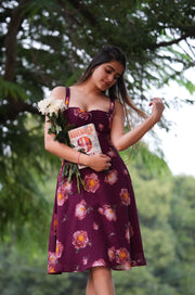 Flora Corset Dress (WINE)