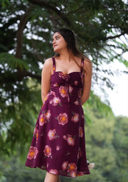 Flora Corset Dress (WINE)