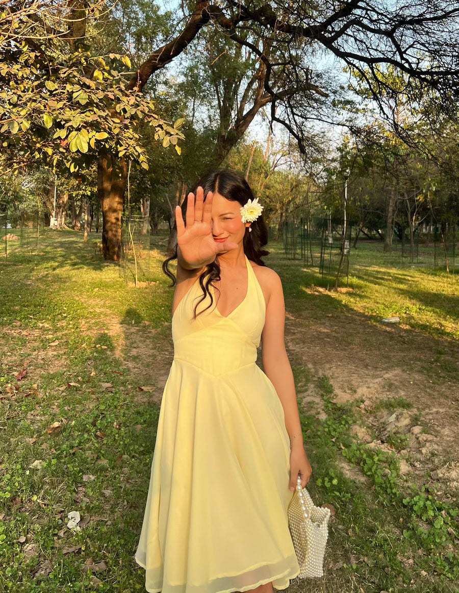 Etsy- Halter Neck Dress (Butter Yellow) mynomad Etsy- Halter Neck Dress (Butter Yellow) mynomad