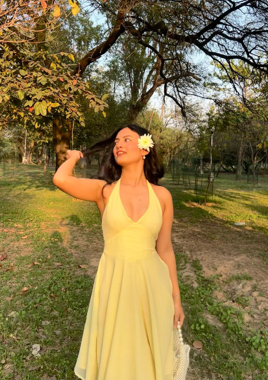 Etsy- Halter Neck Dress (Butter Yellow) mynomad Etsy- Halter Neck Dress (Butter Yellow) mynomad