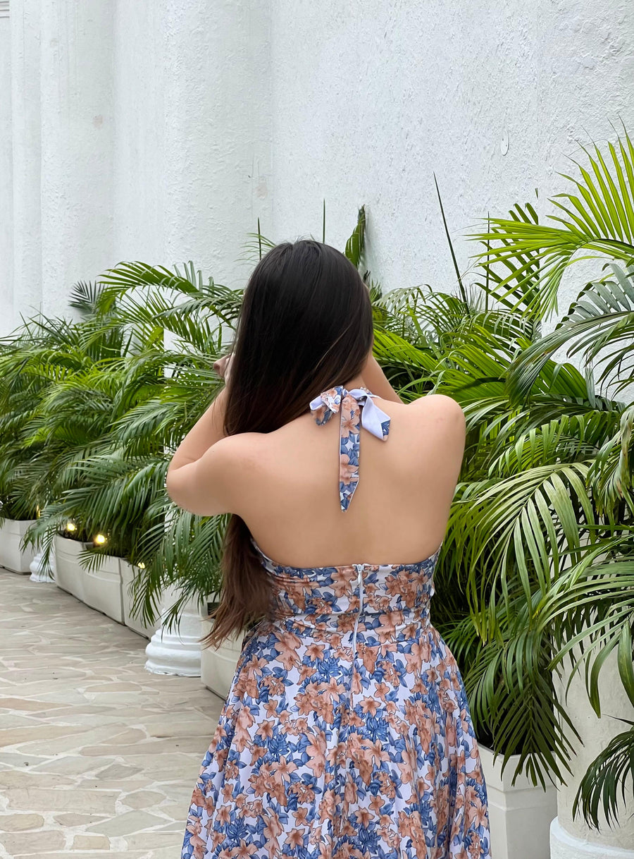 ETSY- Halter Neck Dress (FLORAL) mynomad ETSY- Halter Neck Dress (FLORAL) mynomad