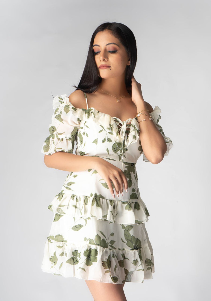 Alethea Dress (Green Floral)