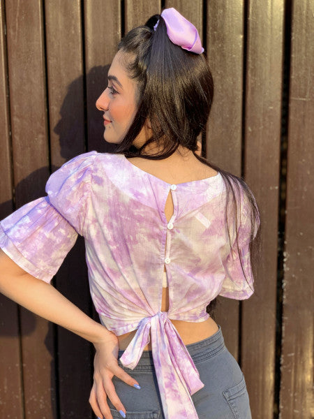 Cotton Candy Puffed Sleeve top