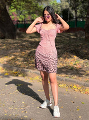 KATIE- Pink polka dots dress