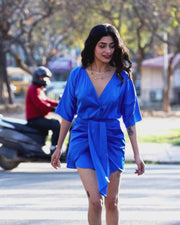 EVAA- Satin Dress (Blue)